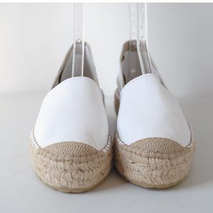 Fabiolas Flat Leather Espadrille loafer in Blanco